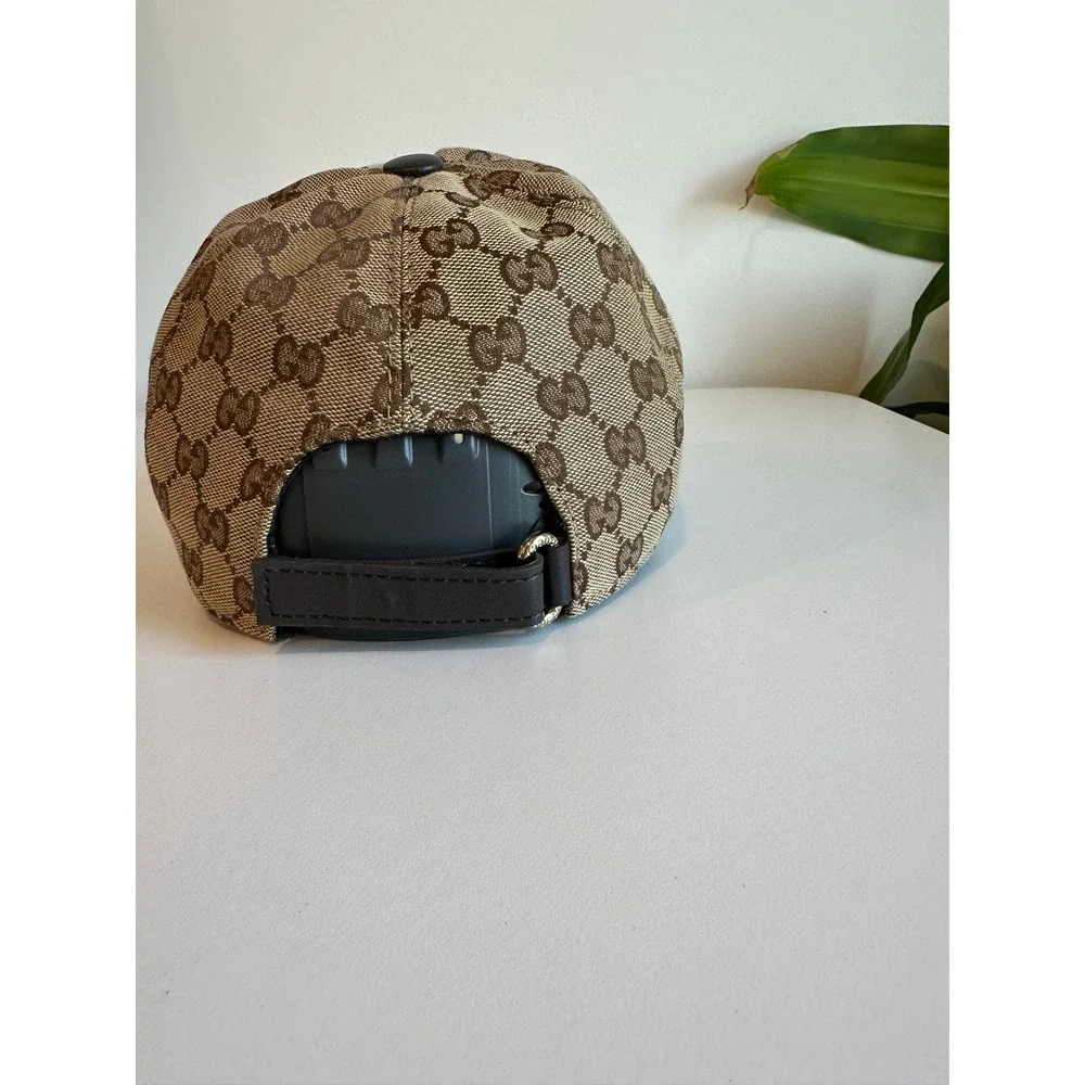 Gucci GG Monogram Canvas Baseball Hat Beige Ebony Green Red Web Stripe Cap - Picture 12 of 15